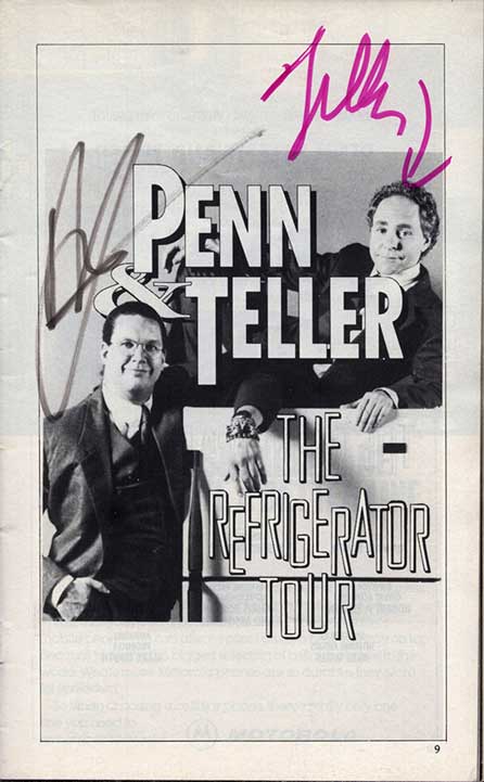 Refrigerator Tour Playbill signed